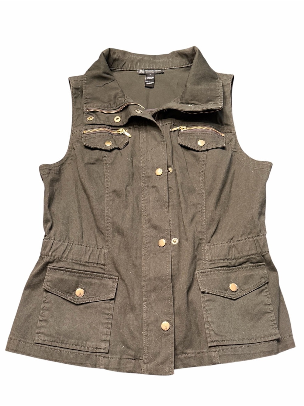 INC International Concepts Olive Green Vest